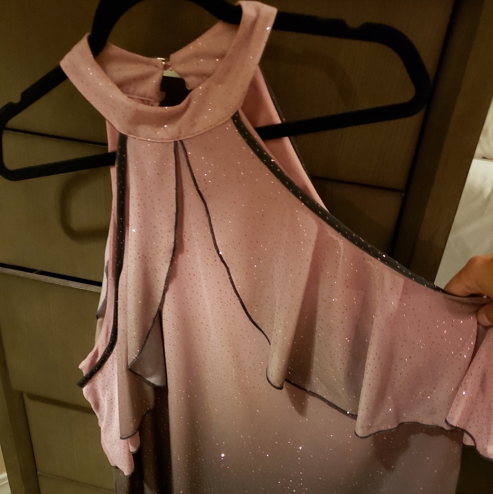 Pink ombre sparkly top